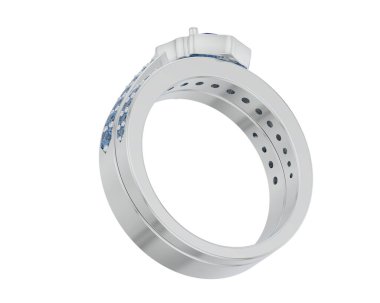 Nişan yüzüğü beyaz arkaplanda izole edildi