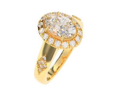 Nişan yüzüğü beyaz arkaplanda izole edildi