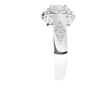 Nişan yüzüğü beyaz arkaplanda izole edildi