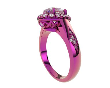 Nişan yüzüğü beyaz arkaplanda izole edildi