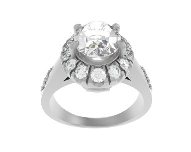 Nişan yüzüğü beyaz arkaplanda izole edildi