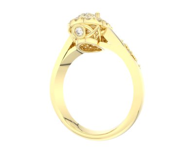 Nişan yüzüğü beyaz arkaplanda izole edildi