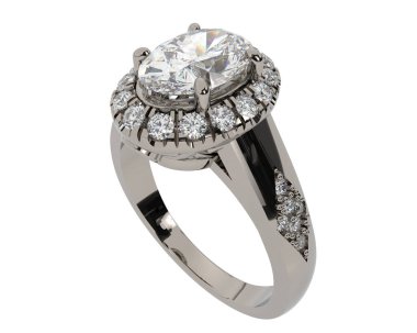 Nişan yüzüğü beyaz arkaplanda izole edildi