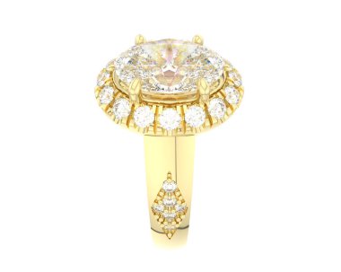 Nişan yüzüğü beyaz arkaplanda izole edildi