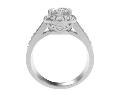 Nişan yüzüğü beyaz arkaplanda izole edildi