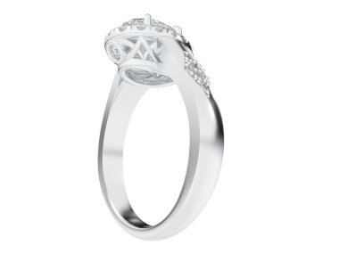 Nişan yüzüğü beyaz arkaplanda izole edildi