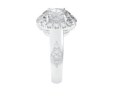 Nişan yüzüğü beyaz arkaplanda izole edildi