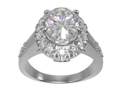 Nişan yüzüğü beyaz arkaplanda izole edildi