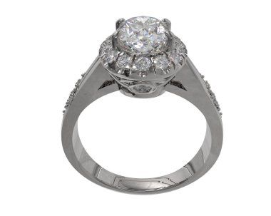 Nişan yüzüğü beyaz arkaplanda izole edildi