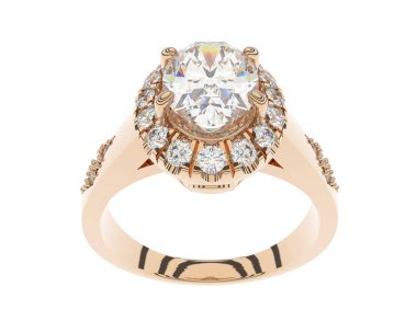 Nişan yüzüğü beyaz arkaplanda izole edildi