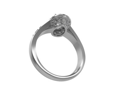 Nişan yüzüğü beyaz arkaplanda izole edildi