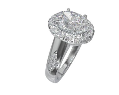 Nişan yüzüğü beyaz arkaplanda izole edildi