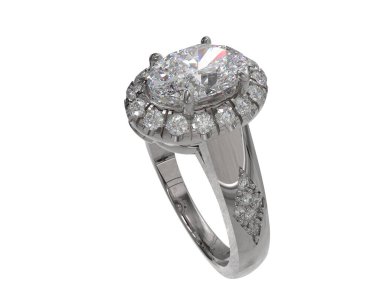 Nişan yüzüğü beyaz arkaplanda izole edildi