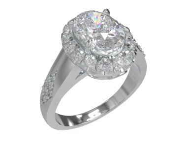 Nişan yüzüğü beyaz arkaplanda izole edildi