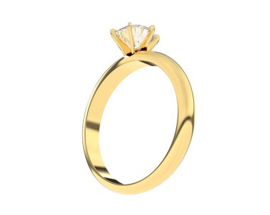 Nişan yüzüğü beyaz arkaplanda izole edildi