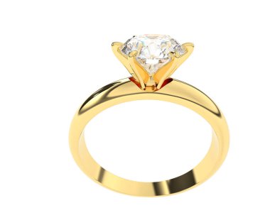 Nişan yüzüğü beyaz arkaplanda izole edildi