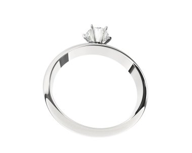 Nişan yüzüğü beyaz arkaplanda izole edildi