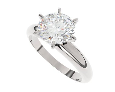 Nişan yüzüğü beyaz arkaplanda izole edildi