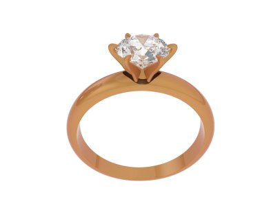 Nişan yüzüğü beyaz arkaplanda izole edildi