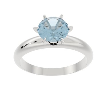 Nişan yüzüğü beyaz arkaplanda izole edildi