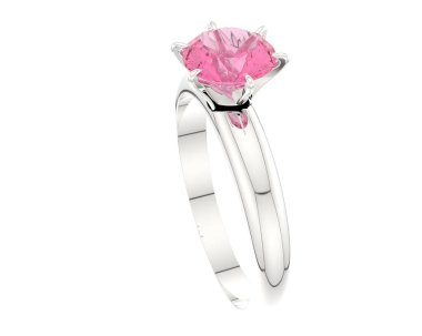 Nişan yüzüğü beyaz arkaplanda izole edildi