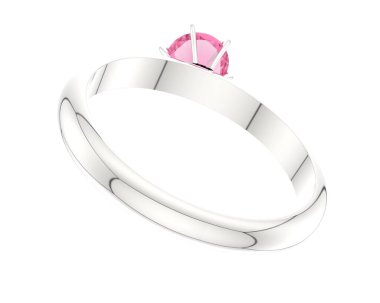 Nişan yüzüğü beyaz arkaplanda izole edildi