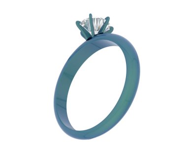 Nişan yüzüğü beyaz arkaplanda izole edildi