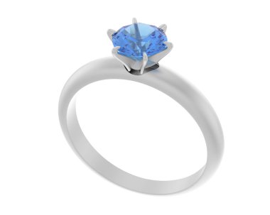 Nişan yüzüğü beyaz arkaplanda izole edildi