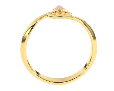 Nişan yüzüğü beyaz arkaplanda izole edildi