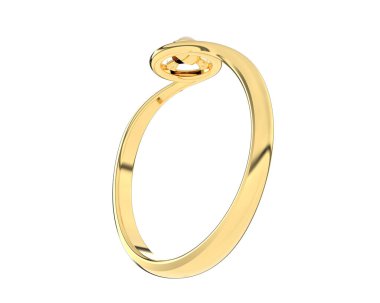 Nişan yüzüğü beyaz arkaplanda izole edildi