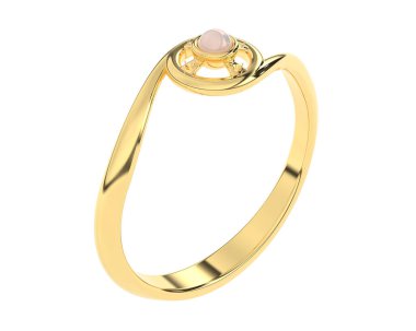 Nişan yüzüğü beyaz arkaplanda izole edildi