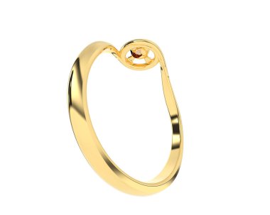 Nişan yüzüğü beyaz arkaplanda izole edildi