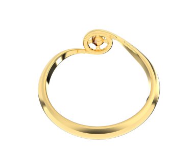 Nişan yüzüğü beyaz arkaplanda izole edildi