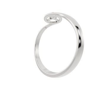 Nişan yüzüğü beyaz arkaplanda izole edildi