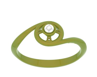 Nişan yüzüğü beyaz arkaplanda izole edildi