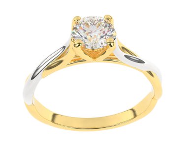 Nişan yüzüğü beyaz arkaplanda izole edildi