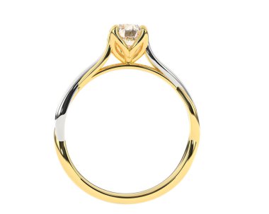 Nişan yüzüğü beyaz arkaplanda izole edildi