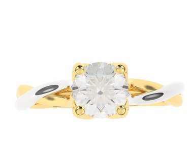 Nişan yüzüğü beyaz arkaplanda izole edildi