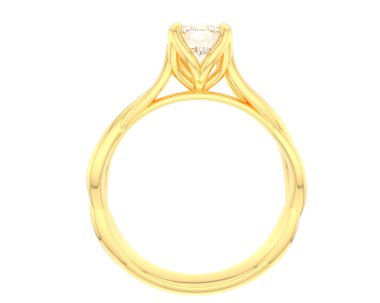 Nişan yüzüğü beyaz arkaplanda izole edildi