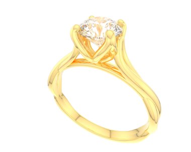 Nişan yüzüğü beyaz arkaplanda izole edildi