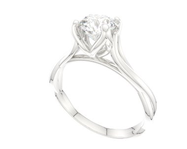 Nişan yüzüğü beyaz arkaplanda izole edildi