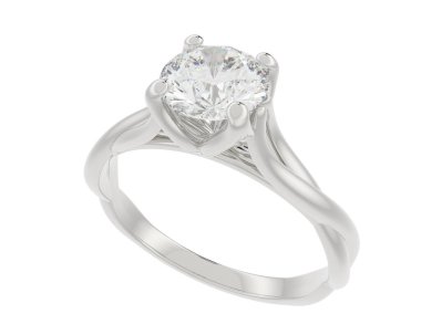 Nişan yüzüğü beyaz arkaplanda izole edildi