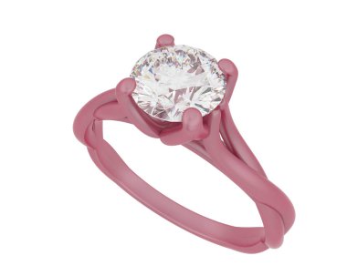 Nişan yüzüğü beyaz arkaplanda izole edildi