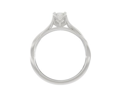 Nişan yüzüğü beyaz arkaplanda izole edildi