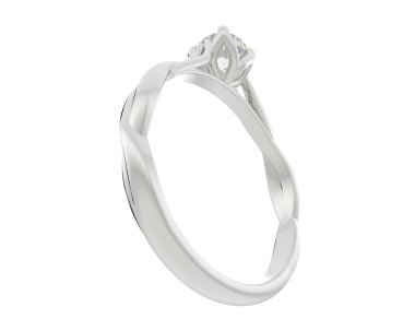 Nişan yüzüğü beyaz arkaplanda izole edildi