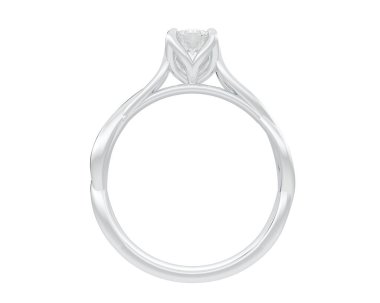 Nişan yüzüğü beyaz arkaplanda izole edildi