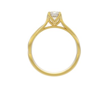 Nişan yüzüğü beyaz arkaplanda izole edildi