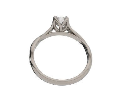 Nişan yüzüğü beyaz arkaplanda izole edildi