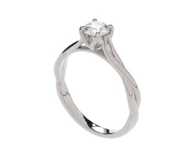 Nişan yüzüğü beyaz arkaplanda izole edildi