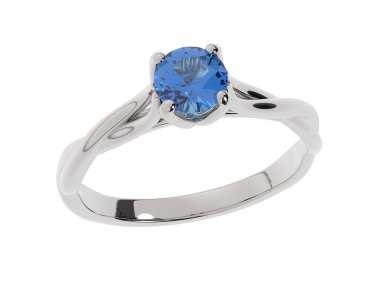 Nişan yüzüğü beyaz arkaplanda izole edildi